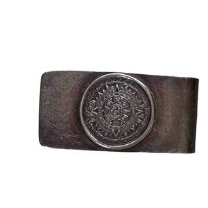 Vintage Taxco Aztec Handcrafted 925 Silver Mayan Calendar Money Clip From Mexico